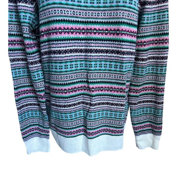 Talbots Women’s Size Large Lambs Wool Blend Fair Aisle Sweater - Picture 4 of 7